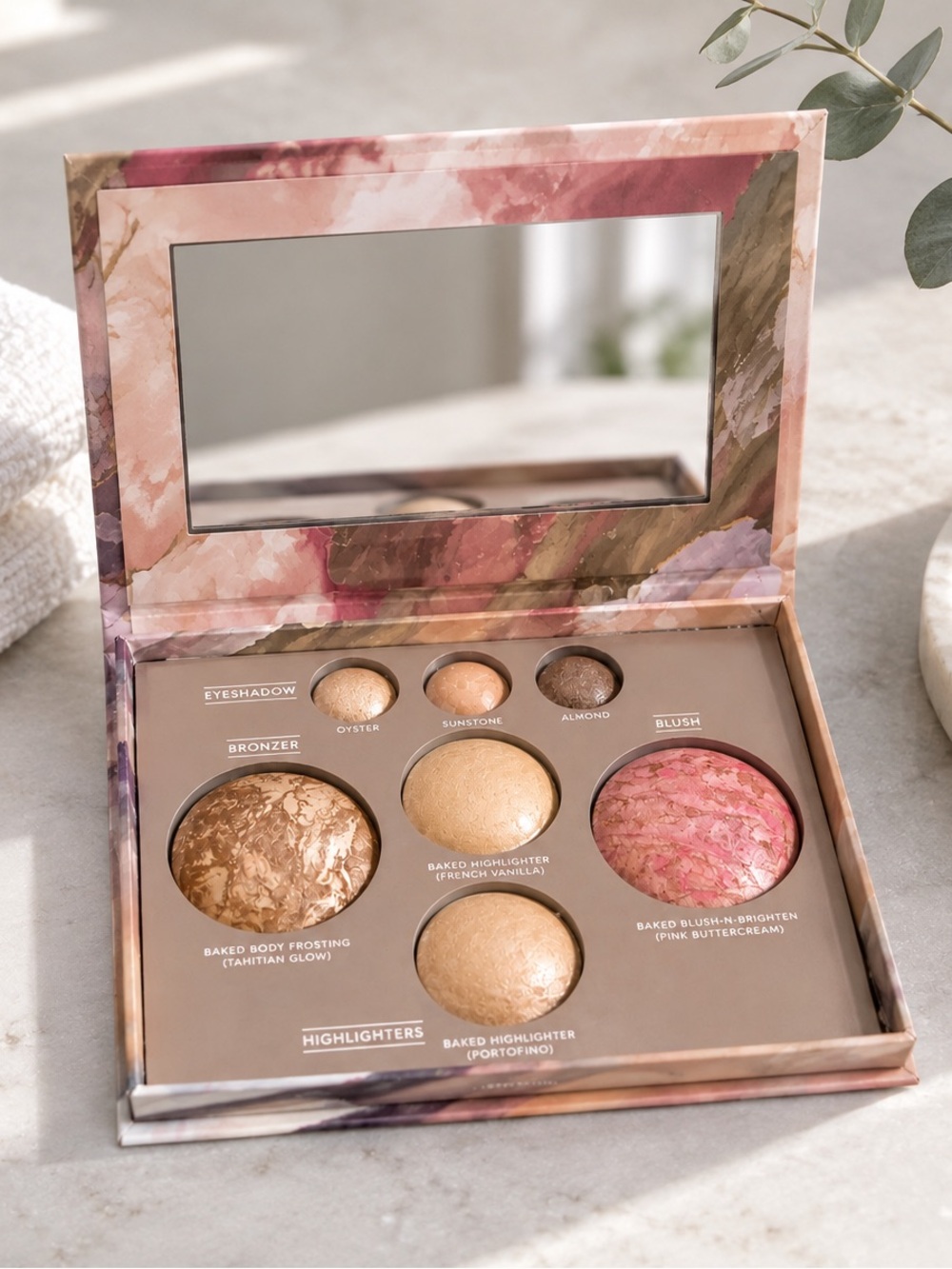 Laura Geller Baked Face Makeup Palette with Pink & Brown Shades NEW